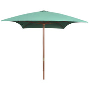 Wooden Pole Parasol 200x300 cm Green