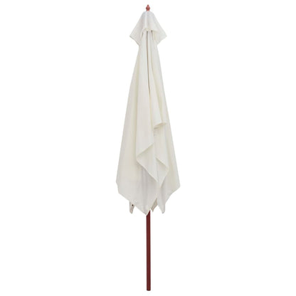 Parasol Met Houten Paal 200X300 Cm Wit Crème