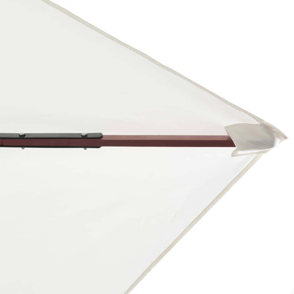 Parasol Met Houten Paal 200X300 Cm Wit Crème