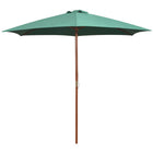 Parasol 270X270 cm Wooden Pole Green