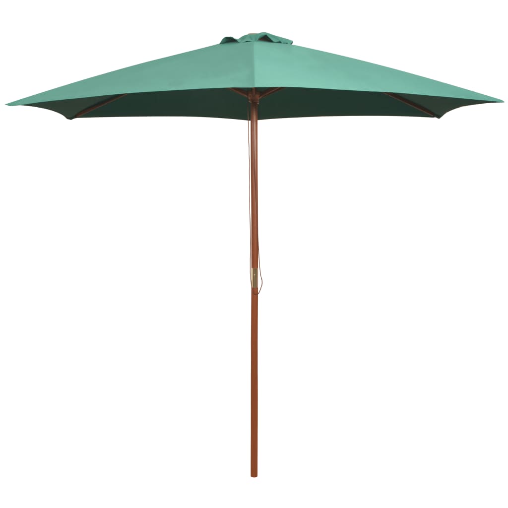 Parasol 270X270 Cm Houten Paal Groen