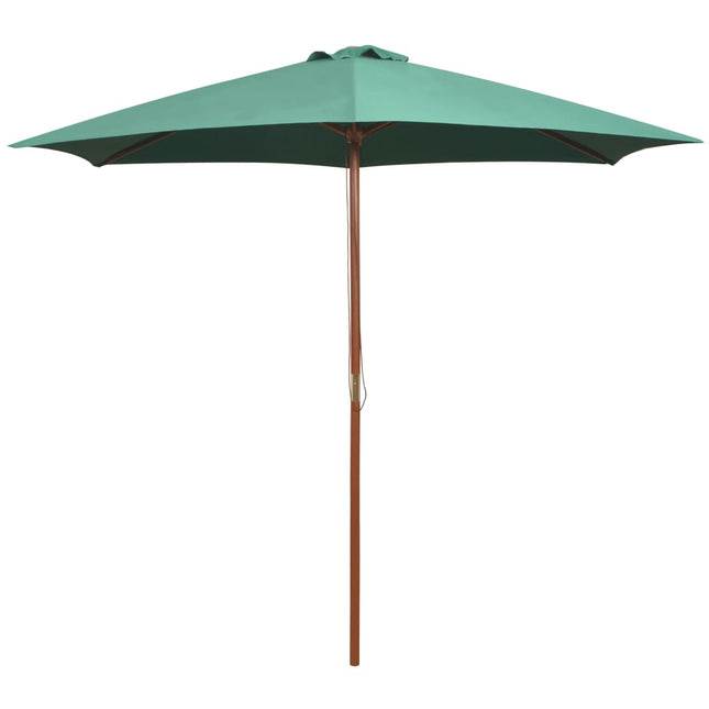 Parasol 270X270 Cm Houten Paal Groen