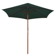 Parasol 270X270 Cm Houten Paal Groen