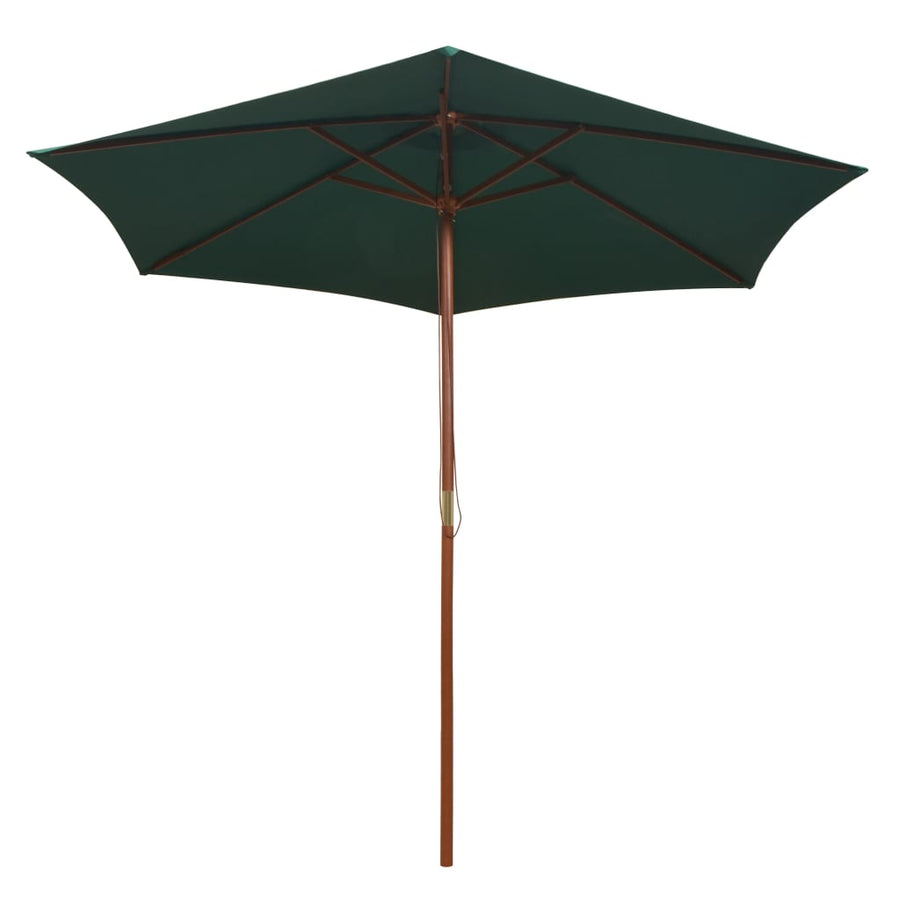 Parasol 270X270 Cm Houten Paal Groen