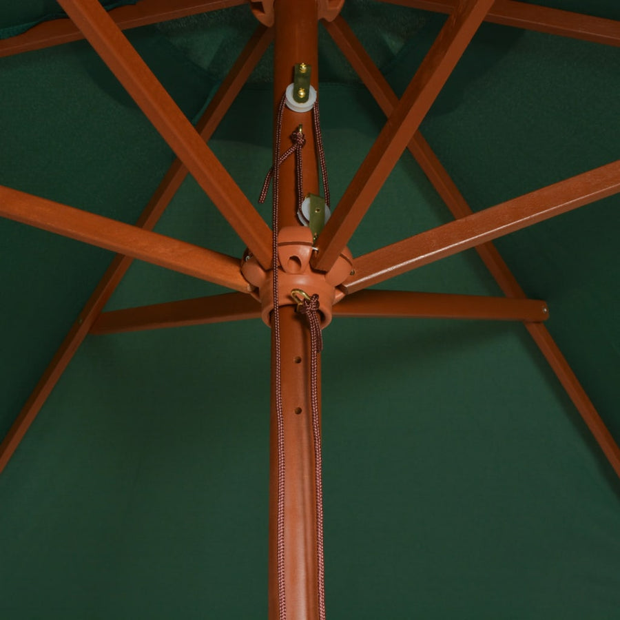 Parasol 270X270 Cm Houten Paal Groen