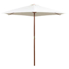 Parasol 270X270 Cm Houten Paal Wit Crème