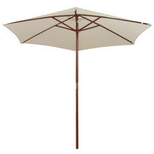 Parasol 270X270 Cm Houten Paal Wit Crème
