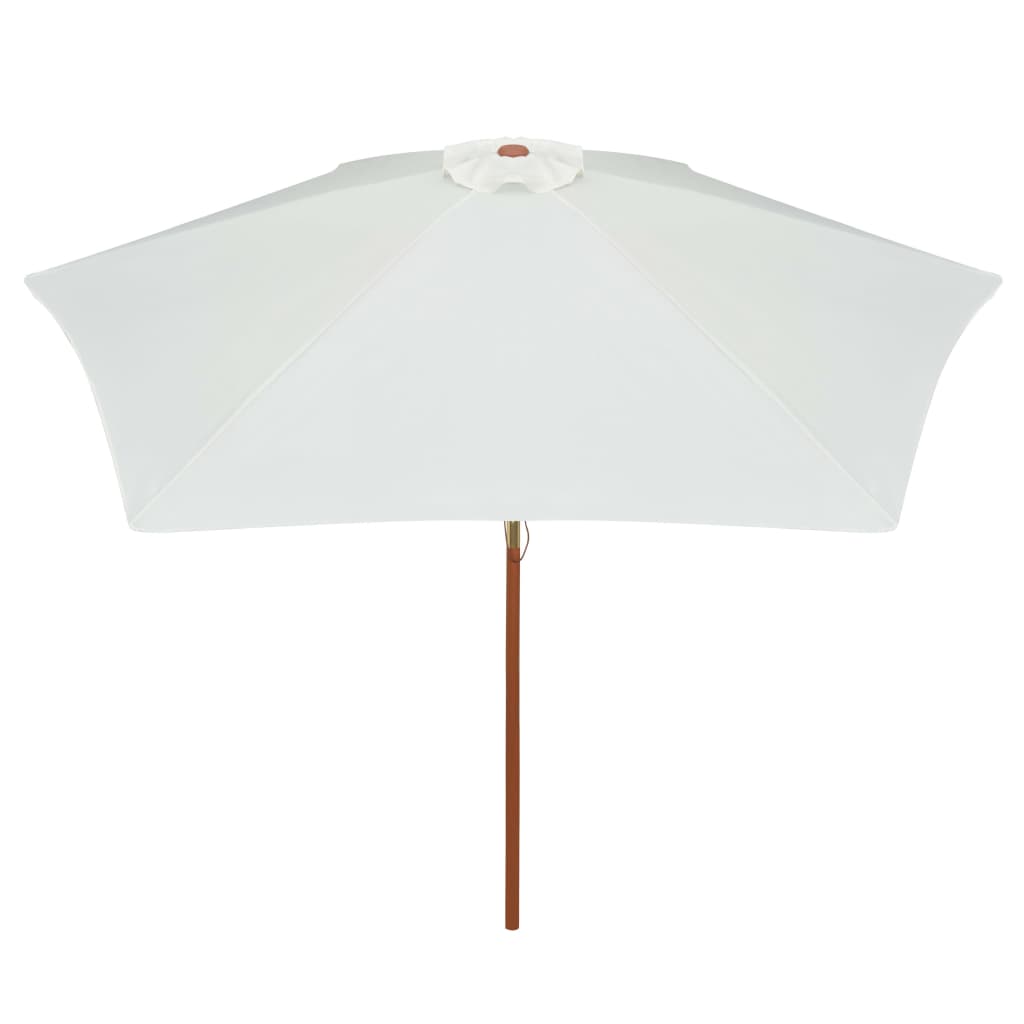 Parasol 270X270 Cm Houten Paal Wit Crème