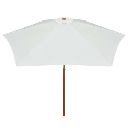 Parasol 270X270 Cm Houten Paal Wit Crème