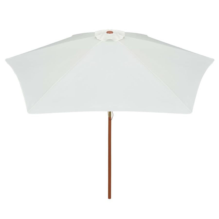 Parasol 270X270 Cm Houten Paal Wit Crème