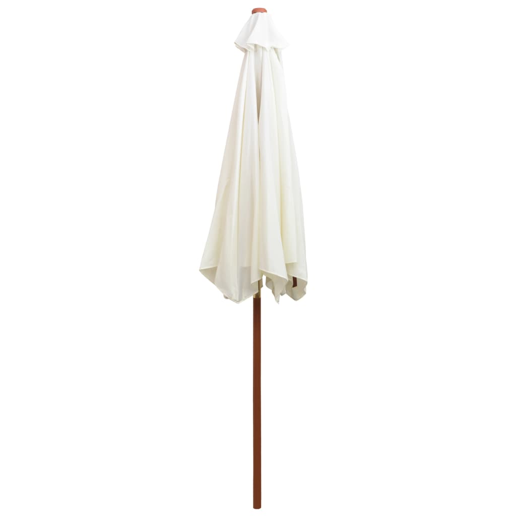 Parasol 270X270 Cm Houten Paal Wit Crème