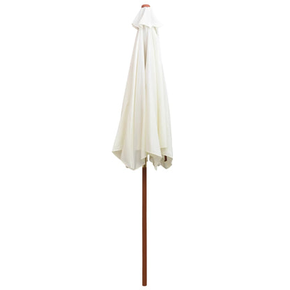 Parasol 270X270 Cm Houten Paal Wit Crème