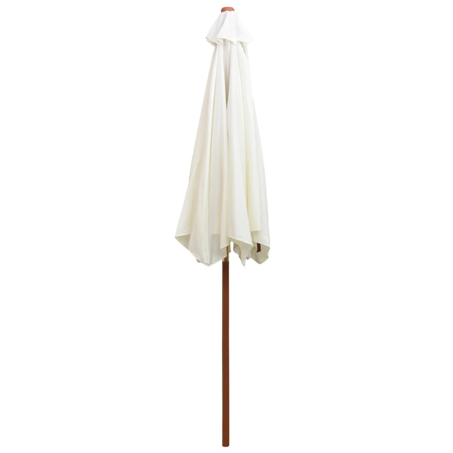 Parasol 270X270 Cm Houten Paal Wit Crème