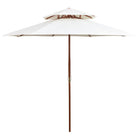 Dubbeldekker Parasol 270X270 Cm Houten Paal Wit Crème