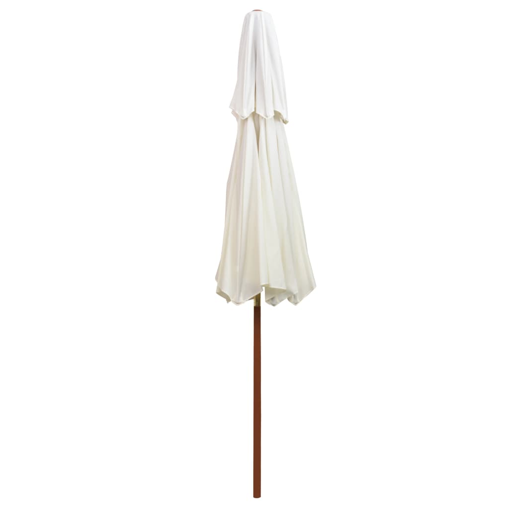 Dubbeldekker Parasol 270X270 Cm Houten Paal Wit Crème