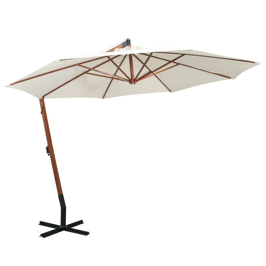 Zweefparasol Met Paal 3,5X2,9 M Massief Vurenhout Antraciet