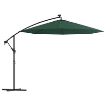 Zweefparasol Met Led-Verlichting En Metalen Paal 300 cm Groen