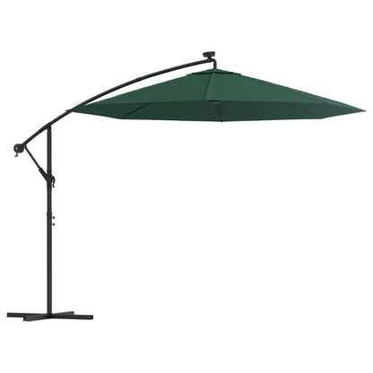 Zweefparasol Met Led-Verlichting En Metalen Paal 300 cm Groen
