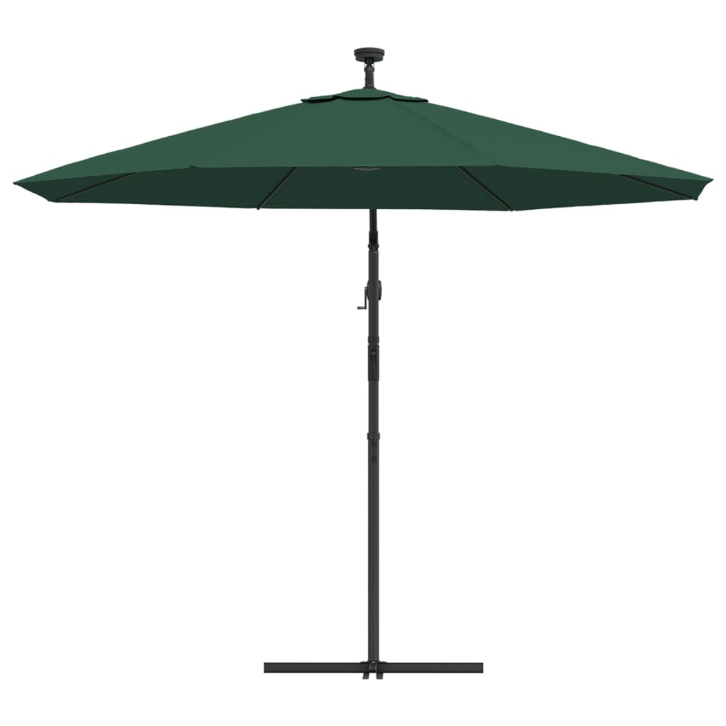Zweefparasol Met Led-Verlichting En Metalen Paal 300 cm Groen
