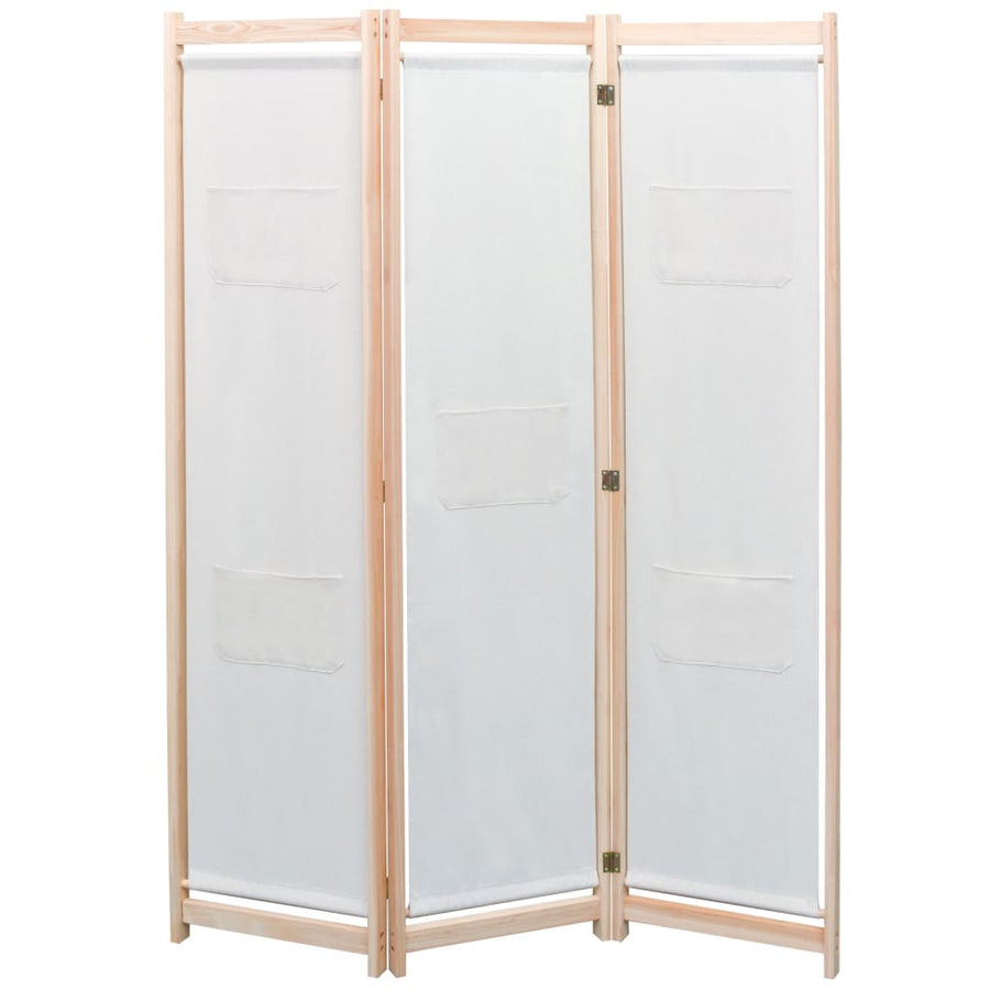 Kamerscherm Met Panelen 120X170X4 Cm Stof 3 Crème