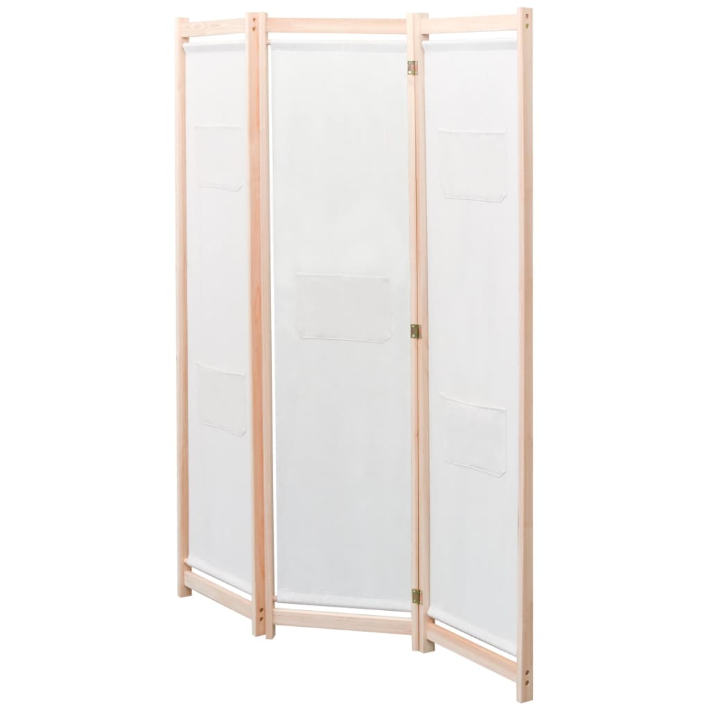 Kamerscherm Met Panelen 120X170X4 Cm Stof 3 Crème