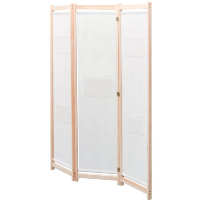 Kamerscherm Met Panelen 120X170X4 Cm Stof 3 Crème