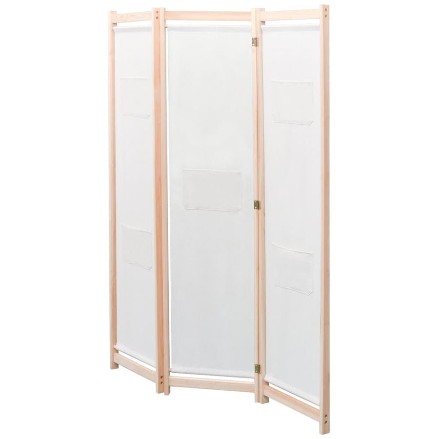 Kamerscherm Met Panelen 120X170X4 Cm Stof 3 Crème