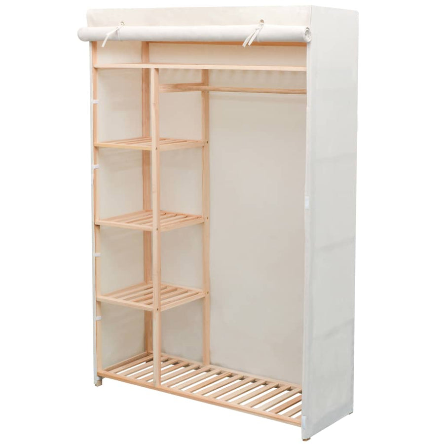 Kledingkast Stof En Grenenhout 0X40X70 Cm Wit