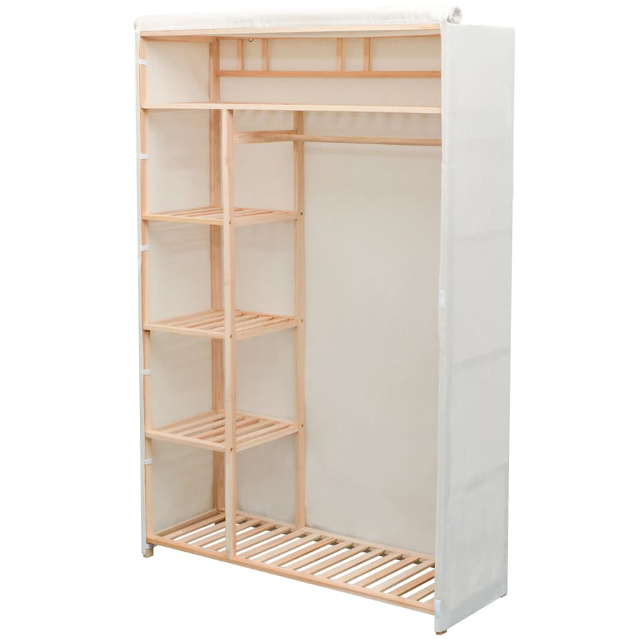 Kledingkast Stof En Grenenhout 0X40X70 Cm Wit