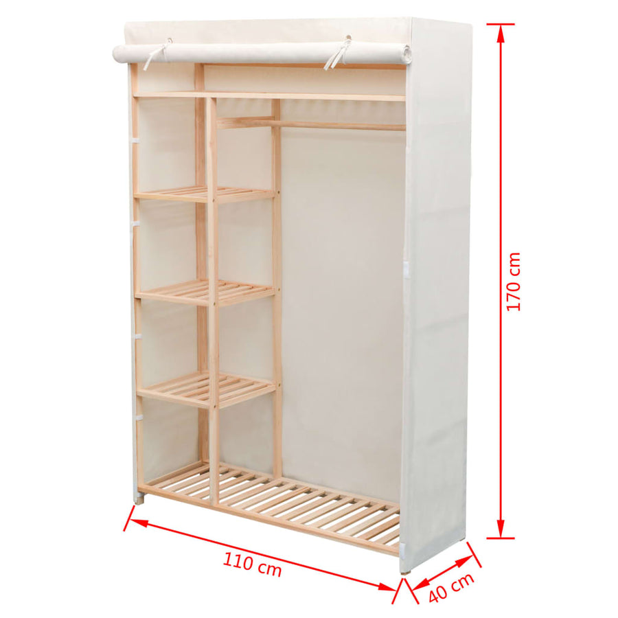 Kledingkast Stof En Grenenhout 0X40X70 Cm Wit