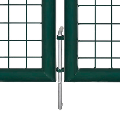 Poort 306x175 cm staal groen