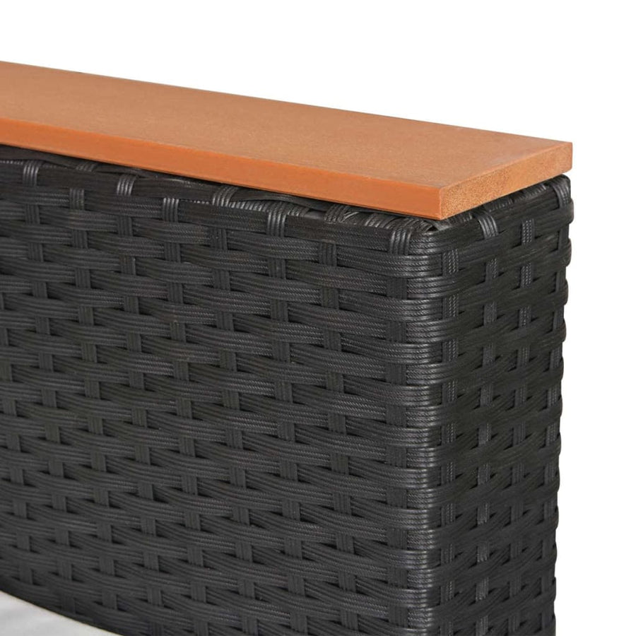 7-Delige Loungeset Met Kussens Poly Rattan Zwart