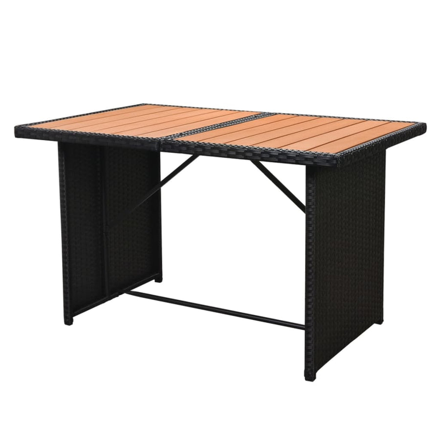 7-Delige Loungeset Met Kussens Poly Rattan Zwart