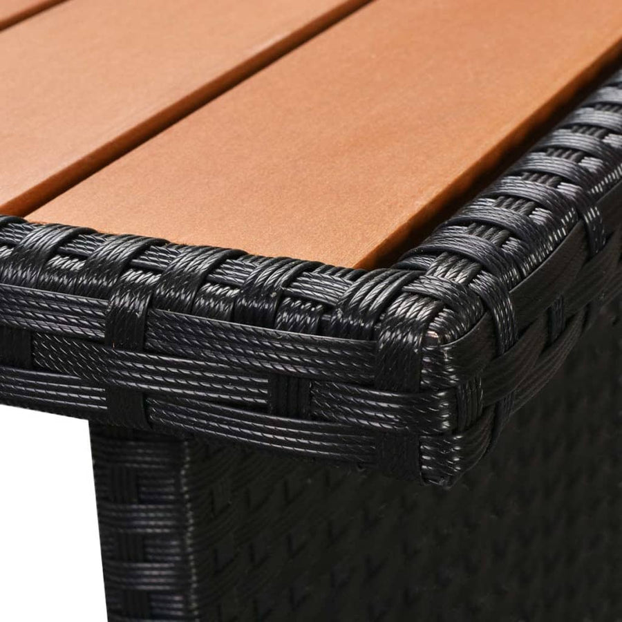 7-Delige Loungeset Met Kussens Poly Rattan Zwart