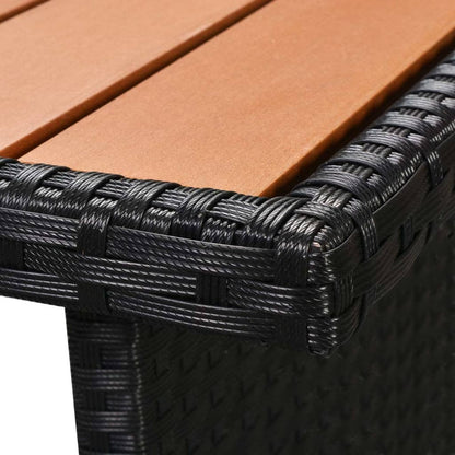 7-Delige Loungeset Met Kussens Poly Rattan Zwart