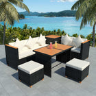 Loungeset 7-delig poly rattan zwart