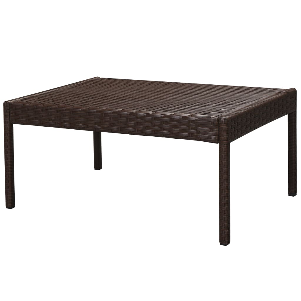 6-Delige Loungeset Met Kussens Poly Rattan Bruin