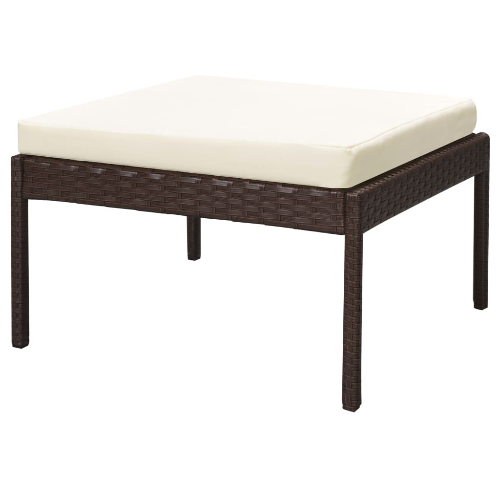 6-Delige Loungeset Met Kussens Poly Rattan Bruin