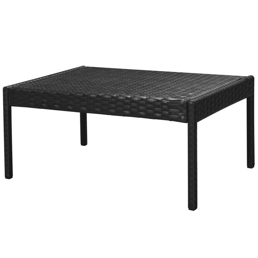 6-Delige Loungeset Met Kussens Poly Rattan Zwart