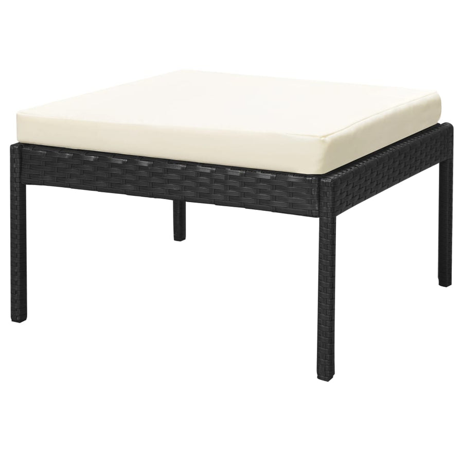 6-Delige Loungeset Met Kussens Poly Rattan Zwart
