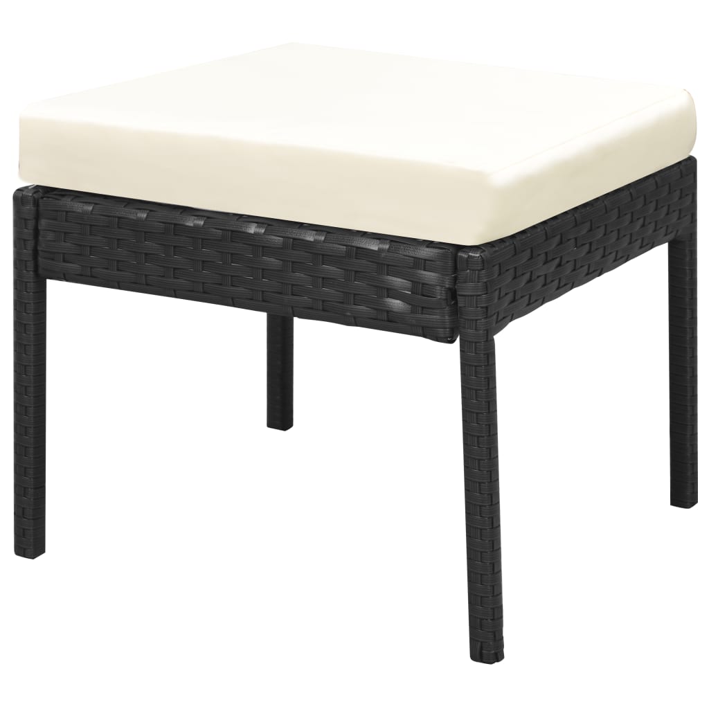 6-Delige Loungeset Met Kussens Poly Rattan Zwart