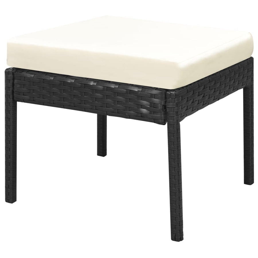 6-Delige Loungeset Met Kussens Poly Rattan Zwart