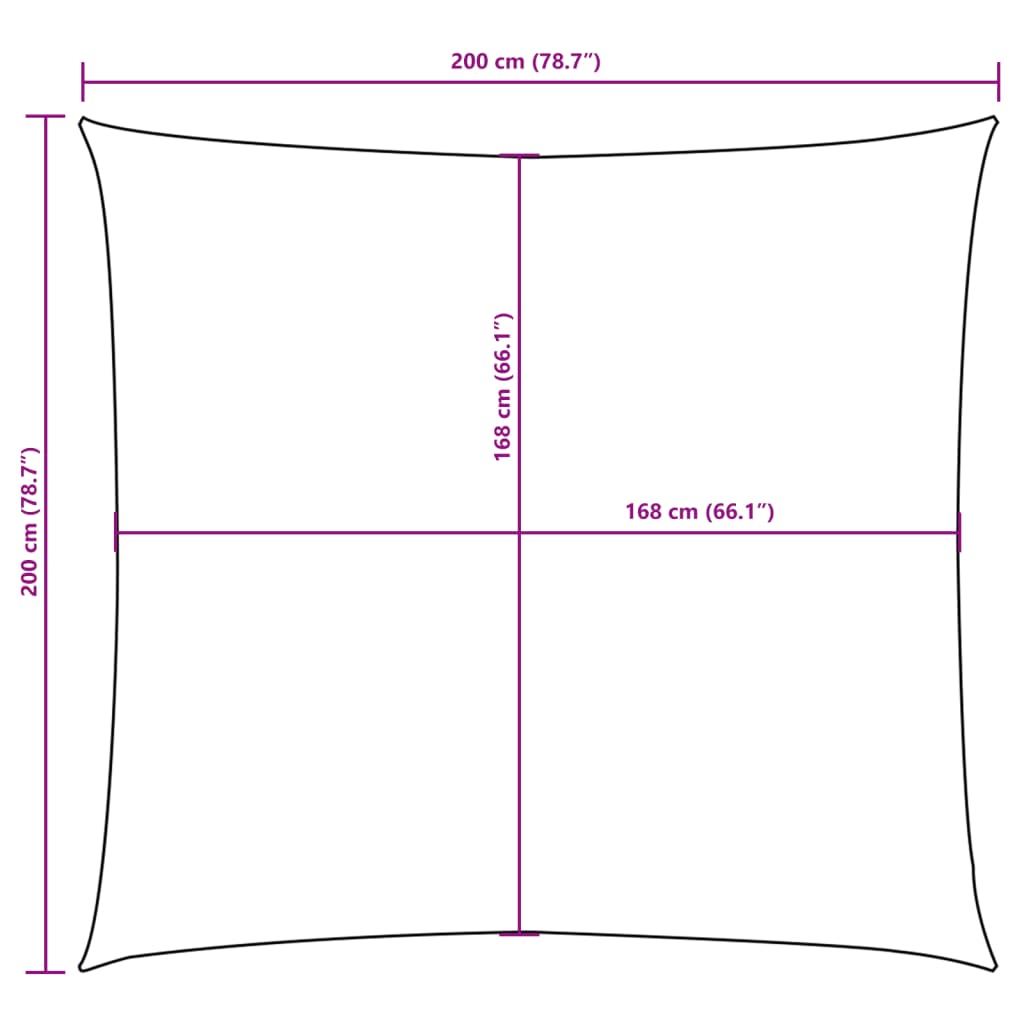Zonnescherm Vierkant 2X2 M Oxford Stof Beige Wit