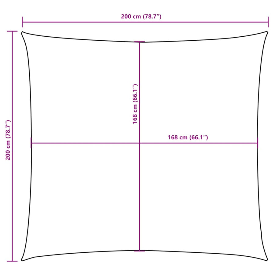 Zonnescherm Vierkant 2X2 M Oxford Stof Beige Wit