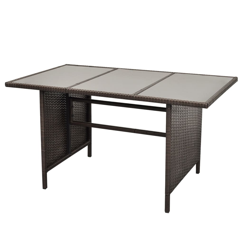 Loungeset Met Kussens Poly Rattan Bruin