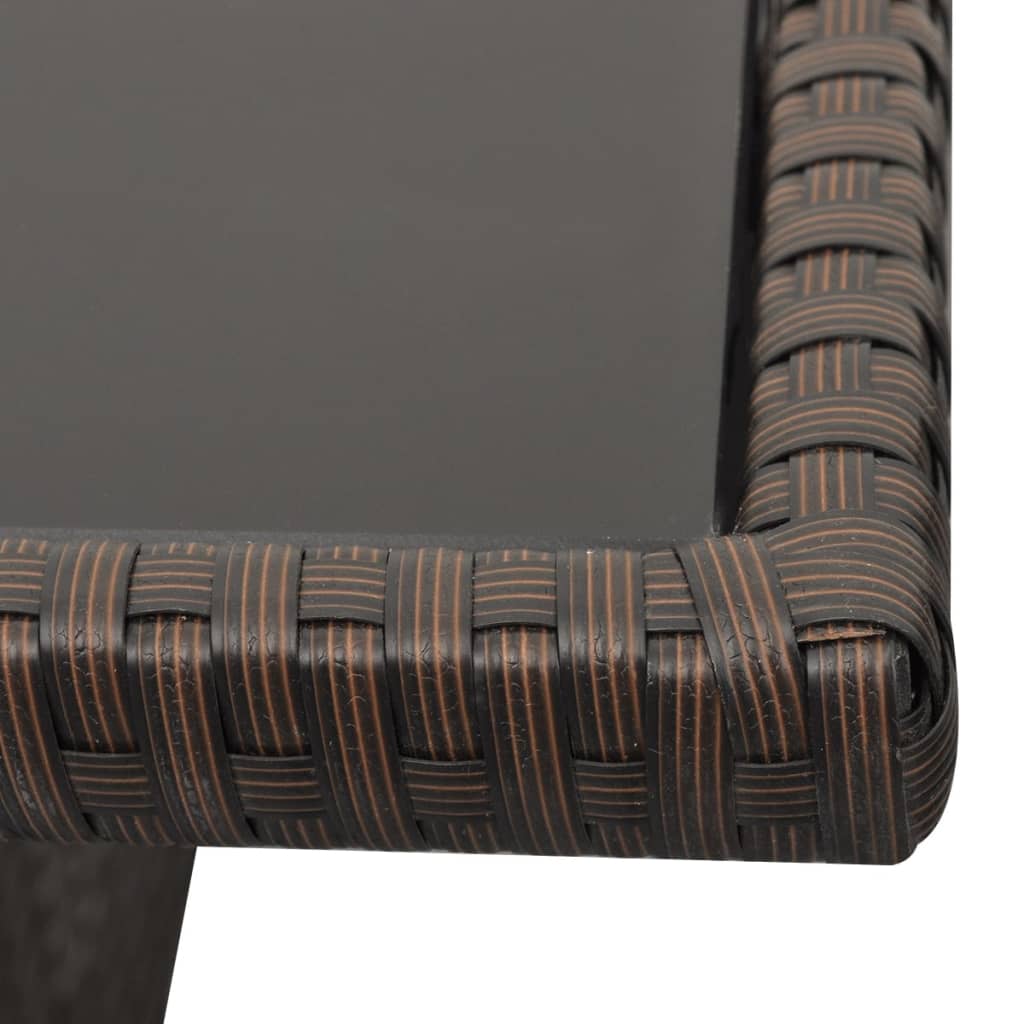 Loungeset Met Kussens Poly Rattan Bruin