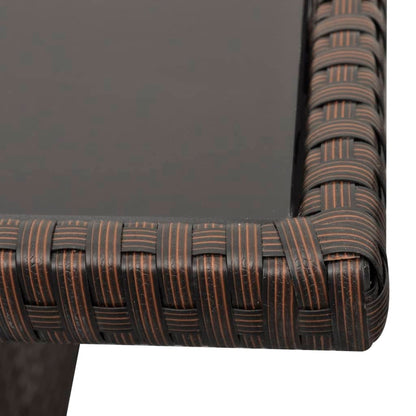 Loungeset Met Kussens Poly Rattan Bruin