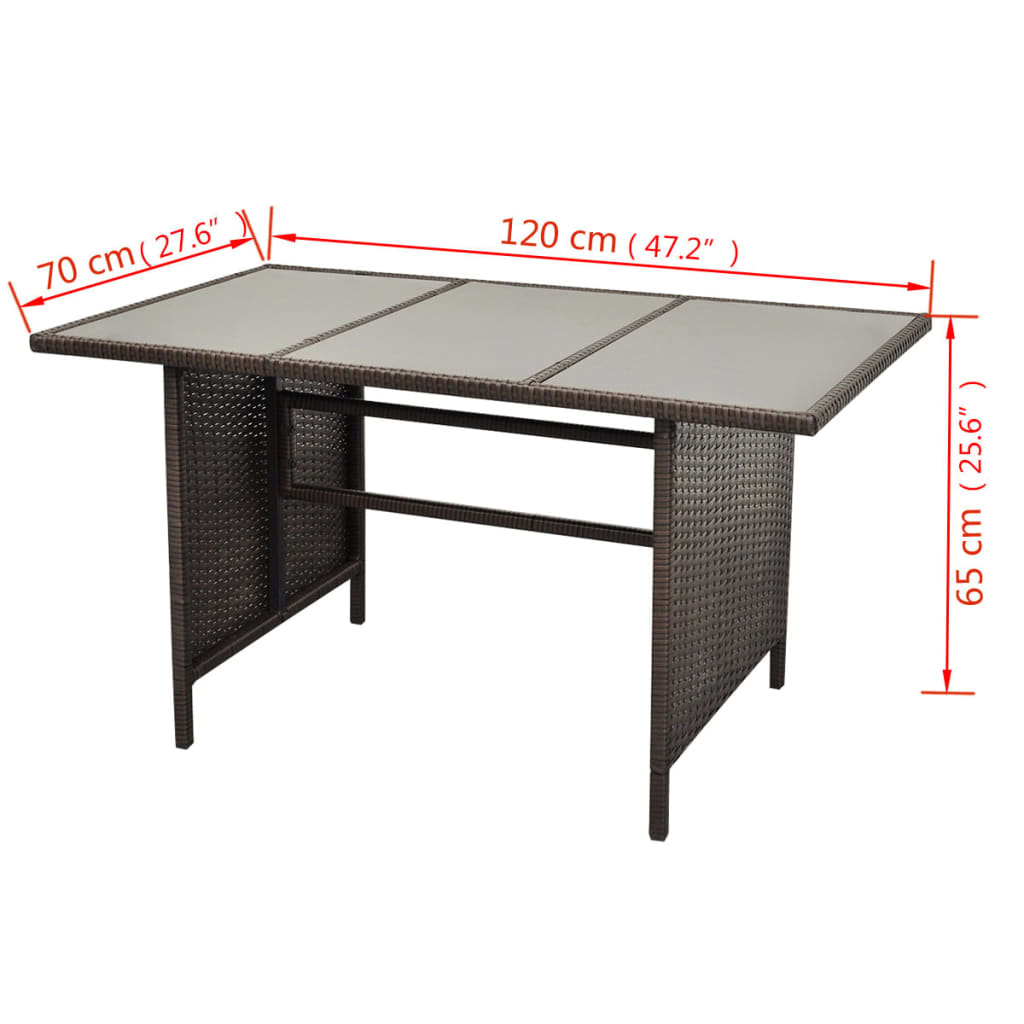 Loungeset Met Kussens Poly Rattan Bruin
