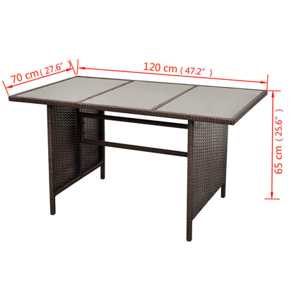 Loungeset Met Kussens Poly Rattan Bruin