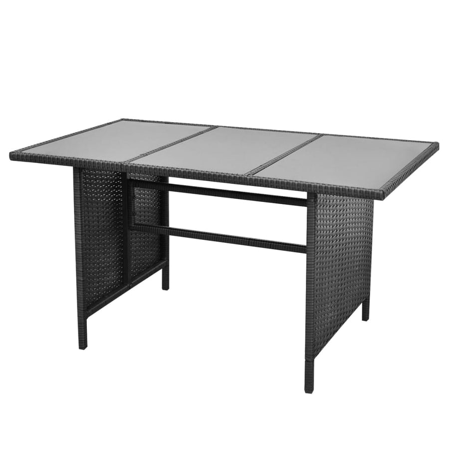 Loungeset Met Kussens Poly Rattan Zwart